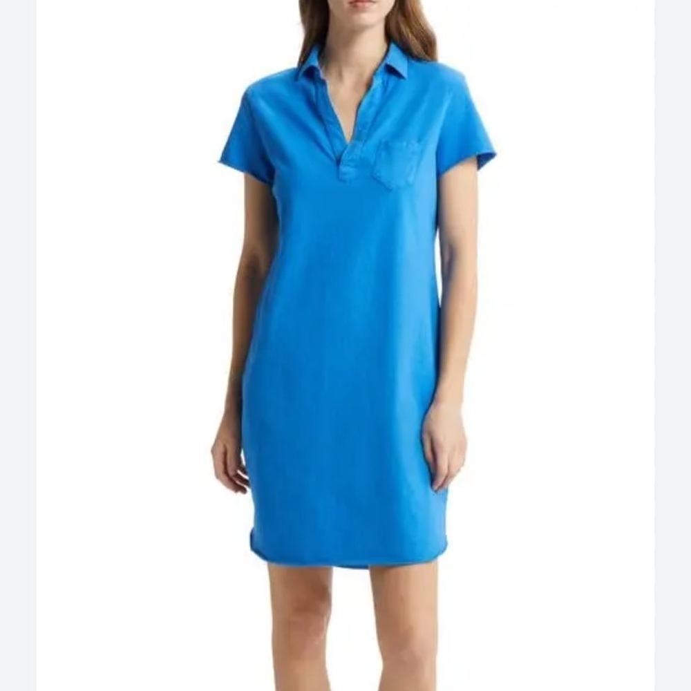 Frank & Eileen Lauren Polo Dress Heritage Jersey summer blu Blue Short Sleeve